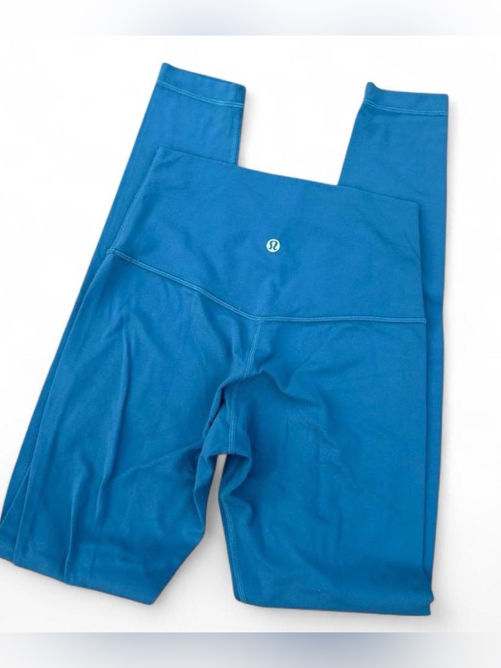lululemon athletica Teal-Blue Yoga Leggings with Center Back Logo
